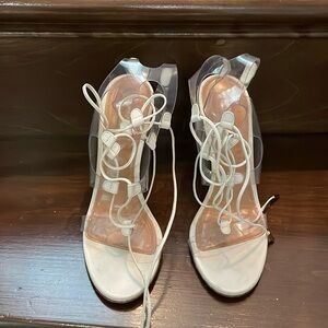 Aquazzura white and transparent high heel 38.5